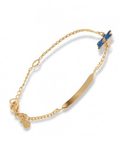 Bracciale Oro Giallo Neonato Orsetto Piastra Centrale [39e1e32f]