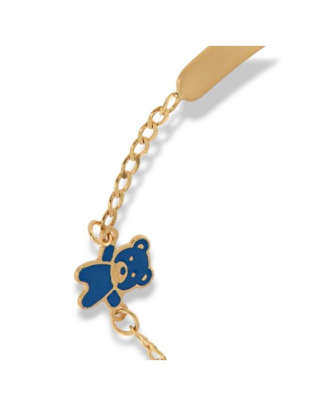 Bracciale Oro Giallo Neonato Orsetto Piastra Centrale [12115e7e]
