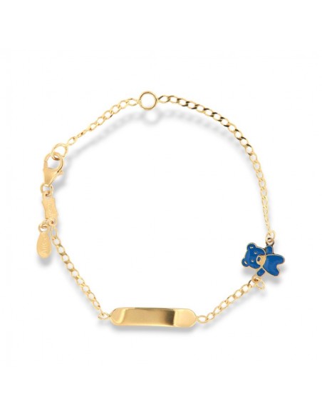 Bracciale Oro Giallo Neonato Orsetto Piastra Centrale [17411960]