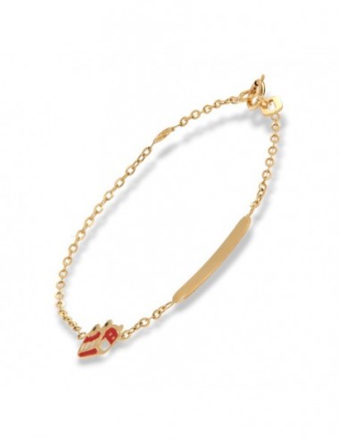 Bracciale Oro Giallo Neonato Bus Piastra Centrale [e0c7a022]
