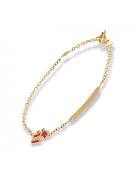 Bracciale Oro Giallo Neonato Bus Piastra Centrale [e0c7a022]