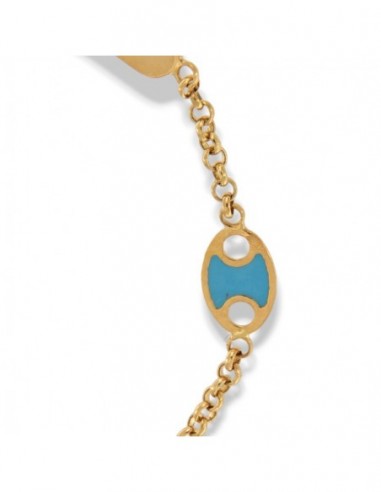Bracciale Oro Giallo Neonato Maglia Marina Celeste [0ea33c79]