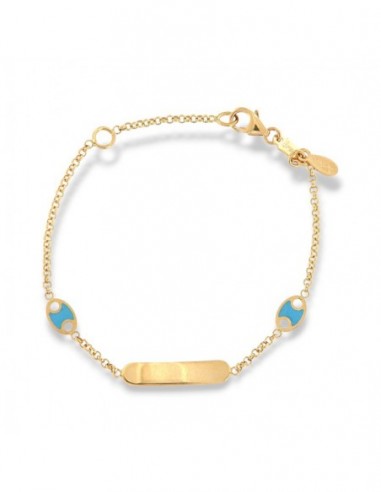 Bracciale Oro Giallo Neonato Maglia Marina Celeste [0bf37b67]