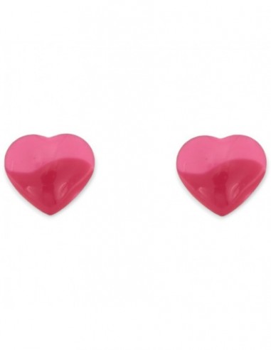 Orecchini Oro Giallo Cuore Rosa Smaltato Bitonale [d6f902d0]