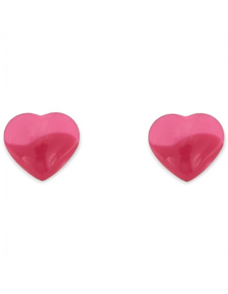 Orecchini Oro Giallo Cuore Rosa Smaltato Bitonale [d6f902d0]