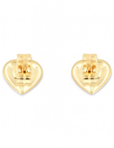 Orecchini Oro Giallo Cuore Rosa Smaltato Bitonale [105e21f7]