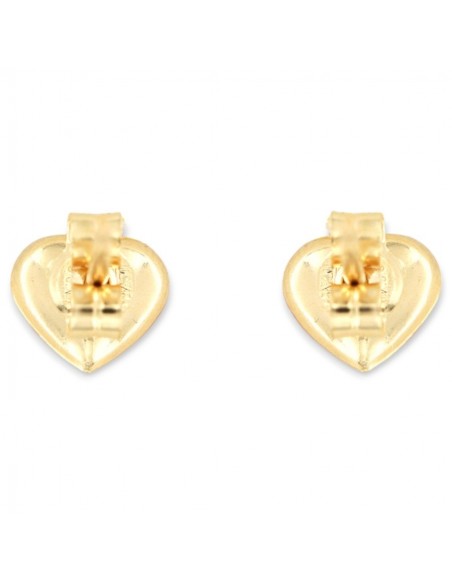 Orecchini Oro Giallo Cuore Rosa Smaltato Bitonale [105e21f7]