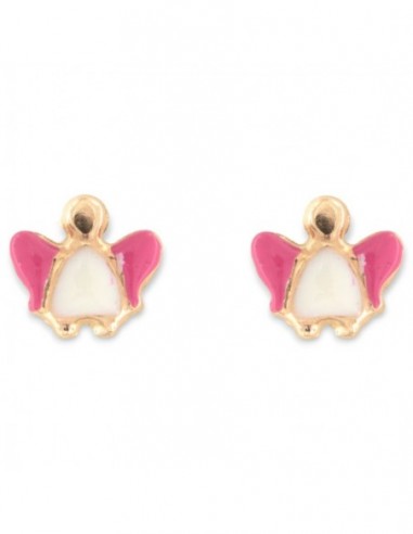 Orecchini Oro Giallo Angioletto Ali Rosa [b8c280d9]