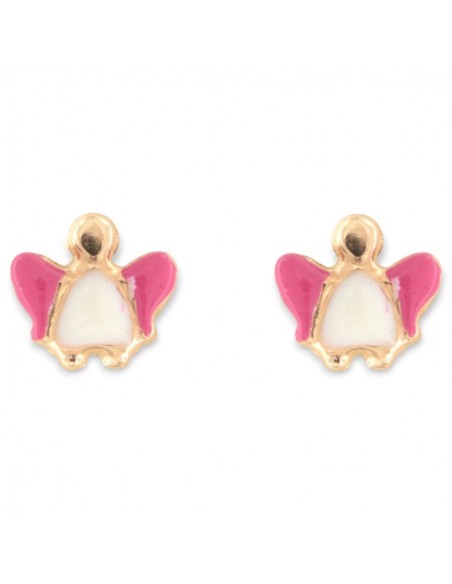 Orecchini Oro Giallo Angioletto Ali Rosa [b8c280d9]