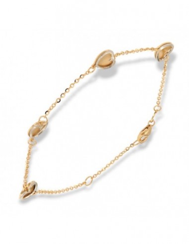 Bracciale Oro Giallo Cuori Bordi Oro Bianco [8bac6535]