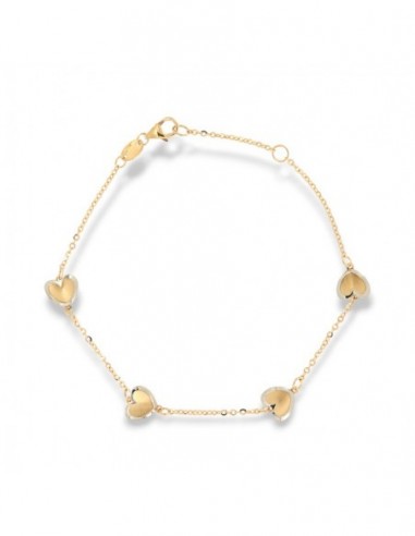 Bracciale Oro Giallo Cuori Bordi Oro Bianco [05aaca64]