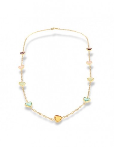 Collana Oro Giallo Cuori In Quarzo [08d74b64]