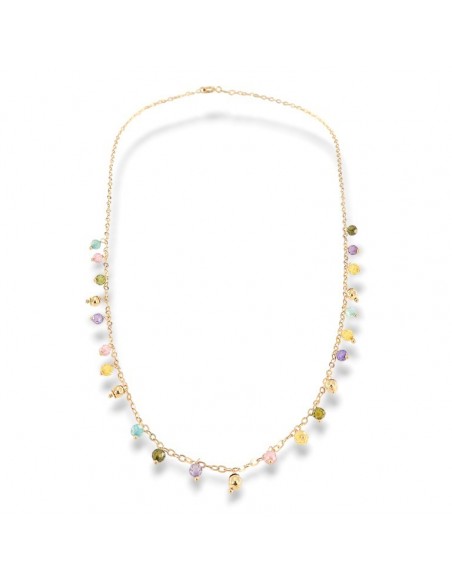 Collana Oro Giallo Sfere Colorate Quarzo [81222266]