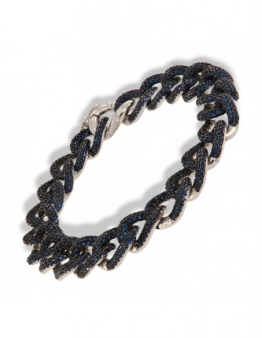 Bracciale Argento Rodiato Grumetta Zirconi Blu [f3f0af8e]