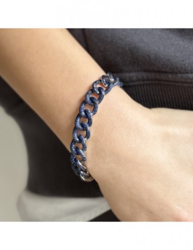 Bracciale Argento Rodiato Grumetta Zirconi Blu [d4c8e91a]