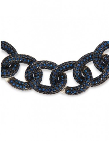Bracciale Argento Rodiato Grumetta Zirconi Blu [63d5281e]