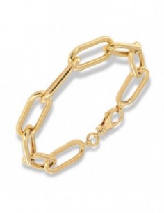 Bracciale Argento Dorato Maglia Ovale [bc010520]