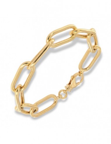 Bracciale Argento Dorato Maglia Ovale [bc010520]