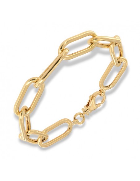 Bracciale Argento Dorato Maglia Ovale [bc010520]