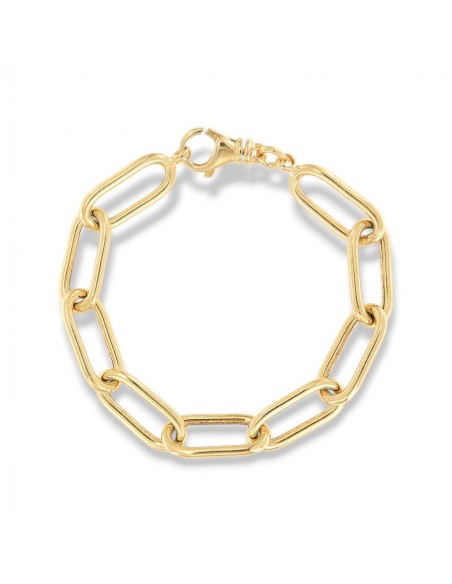 Bracciale Argento Dorato Maglia Ovale [f41734e2]