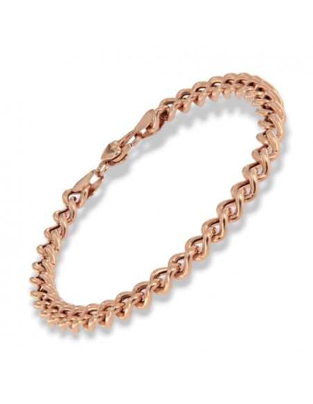 Bracciale Argento Rosato Grumetta Chiusura Cuore [2f5f8dde]