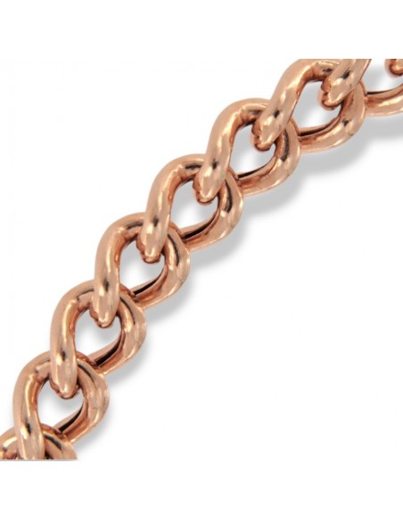 Bracciale Argento Rosato Grumetta Chiusura Cuore [b2af4271]