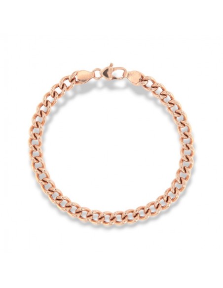 Bracciale Argento Rosato Grumetta Chiusura Cuore [b7ff056f]