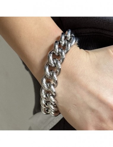 BRACCIALE ARGENTO RODIATO GRUMETTA LISCIA DOPPIA 3 [ed218292]
