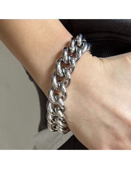 BRACCIALE ARGENTO RODIATO GRUMETTA LISCIA DOPPIA 3 [ed218292]