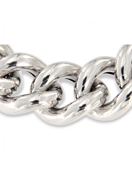 BRACCIALE ARGENTO RODIATO GRUMETTA LISCIA DOPPIA 3 [5a3c4396]