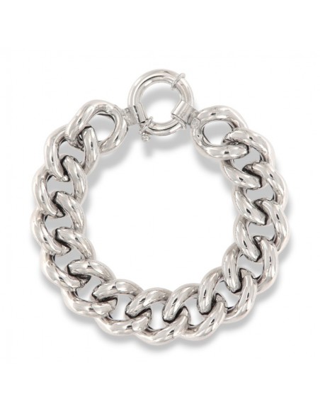 BRACCIALE ARGENTO RODIATO GRUMETTA LISCIA DOPPIA 3 [5f6c0488]