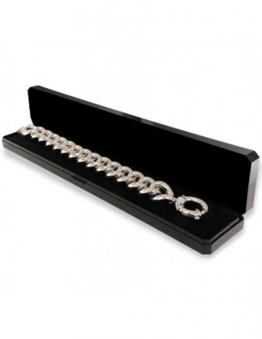 BRACCIALE ARGENTO RODIATO GRUMETTA LISCIA DOPPIA 3 [e871c58c]