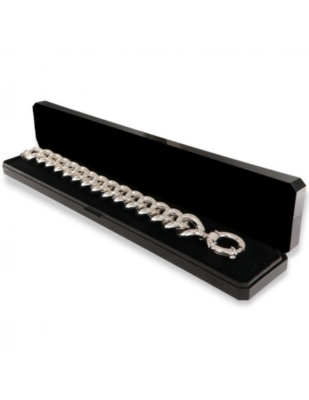 BRACCIALE ARGENTO RODIATO GRUMETTA LISCIA DOPPIA 3 [e871c58c]