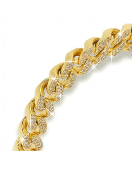 Bracciale Argento Dorato Cubano Grumetta 21 CM [1452392a]
