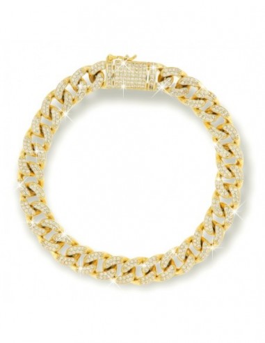 Bracciale Argento Dorato Cubano Grumetta 21 CM [11027e34]