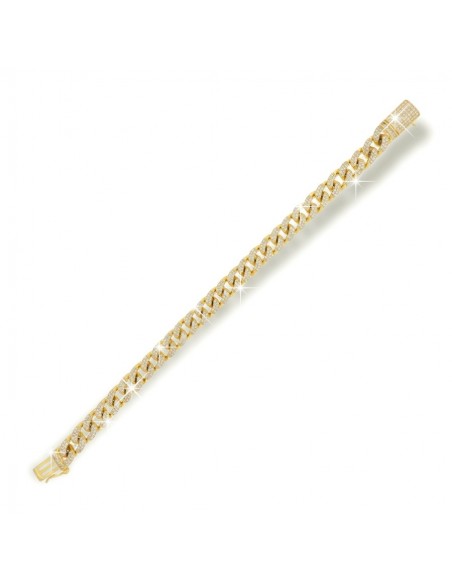 Bracciale Argento Dorato Cubano Grumetta 21 CM [a61fbf30]