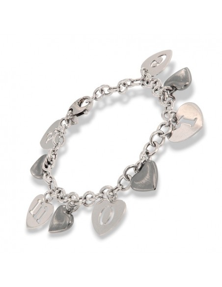 Bracciale Argento Rodiato Cuori Amore [75f50fae]