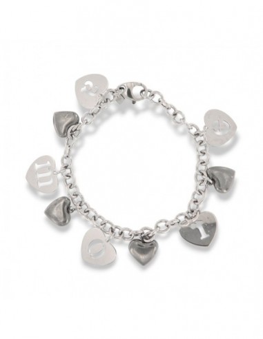 Bracciale Argento Rodiato Cuori Amore [4ee565d4]