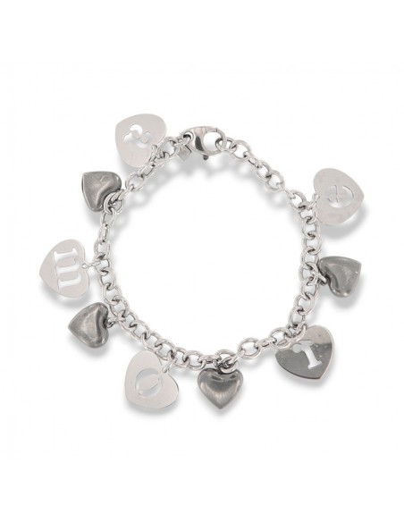 Bracciale Argento Rodiato Cuori Amore [4ee565d4]