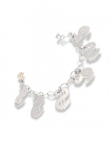 Bracciale Argento Rodiato Dollari Maglia Ovale [ef1d9f2a]
