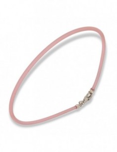 Bracciale Argento Rodiato Silicone Rosa [463cbb6f]