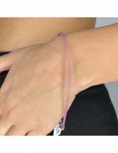 Bracciale Argento Rodiato Silicone Rosa [463cbb6f] 2