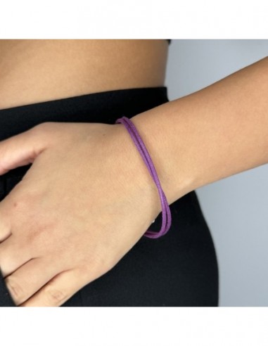 Bracciale Argento Rodiato Laccio Viola [e9e0d968]