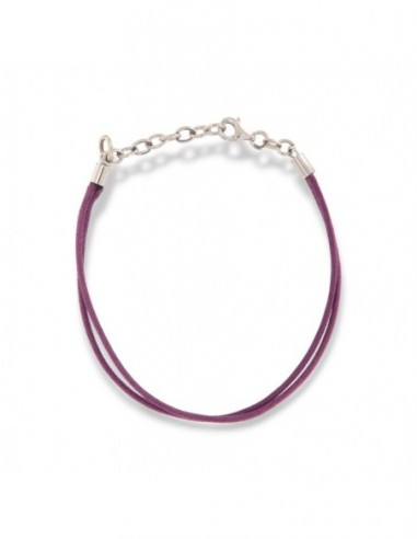 Bracciale Argento Rodiato Laccio Viola [5bad5f72]