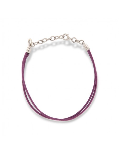 Bracciale Argento Rodiato Laccio Viola [5bad5f72]