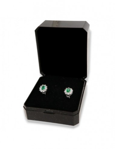 Orecchini Argento Rodiato Principessa Verde 4x3MM [1e505436]