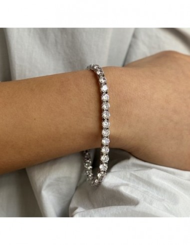 BRACCIALE ARGENTO TENNIS ZIRCONI BIANCHI 5 MM 18CM [cb183945]