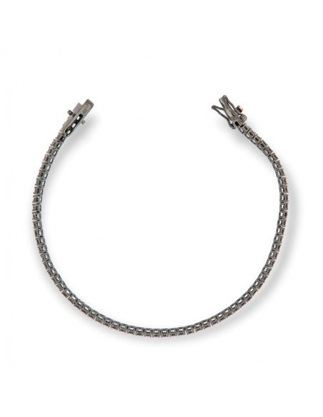 Bracciale Argento Brunito Tennis Zirconi Neri 2/21 [a186b220]