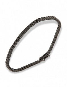 Bracciale Argento Brunito Tennis Zirconi Neri 3/21 [748551cc]