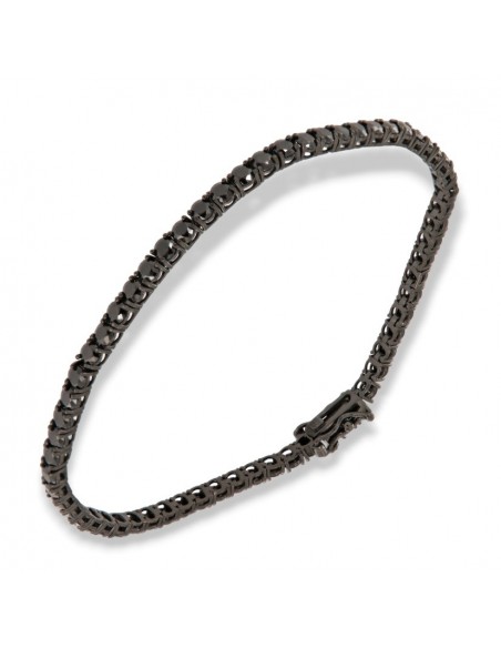 Bracciale Argento Brunito Tennis Zirconi Neri 3/21 [748551cc]